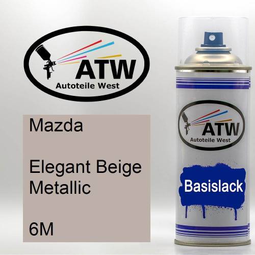 Mazda, Elegant Beige Metallic, 6M: 400ml Sprühdose, von ATW Autoteile West.